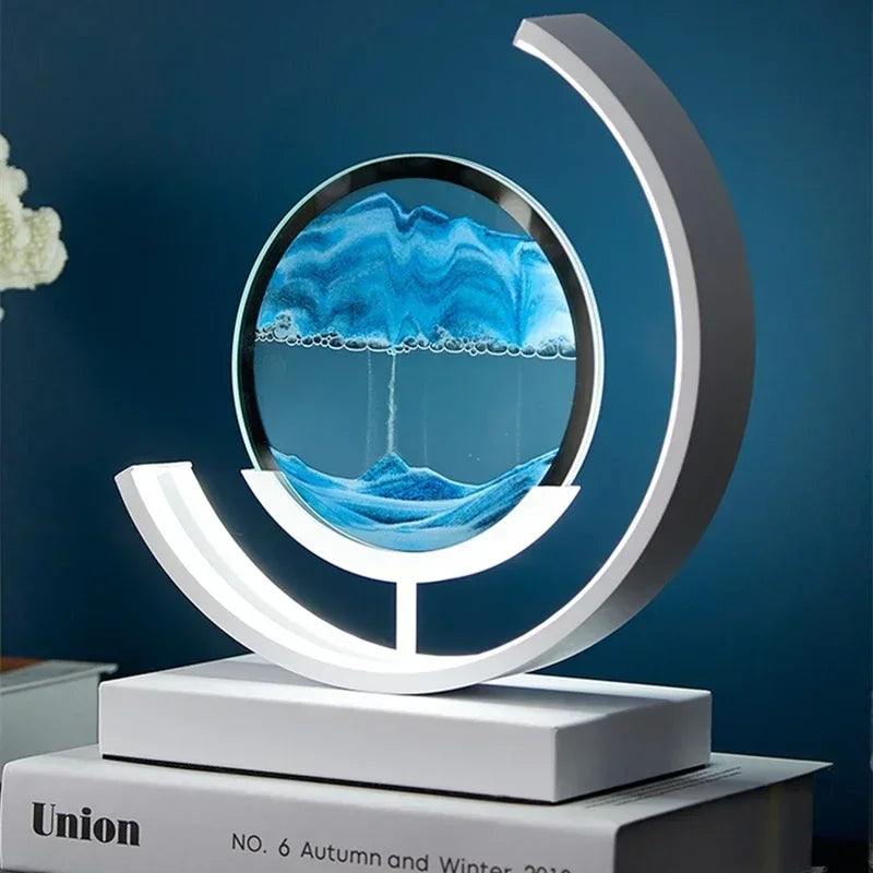 Creative Decompression Quicksand Painting Hourglass Decoration Office Top Decoration Living Room Bedroom Bedside Night Light