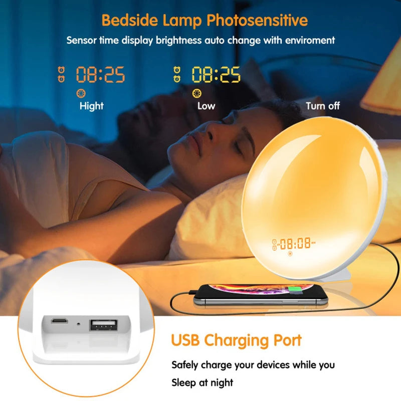 Light Alarm Clock - Sunrise/Sunset Simulation - FM Radio