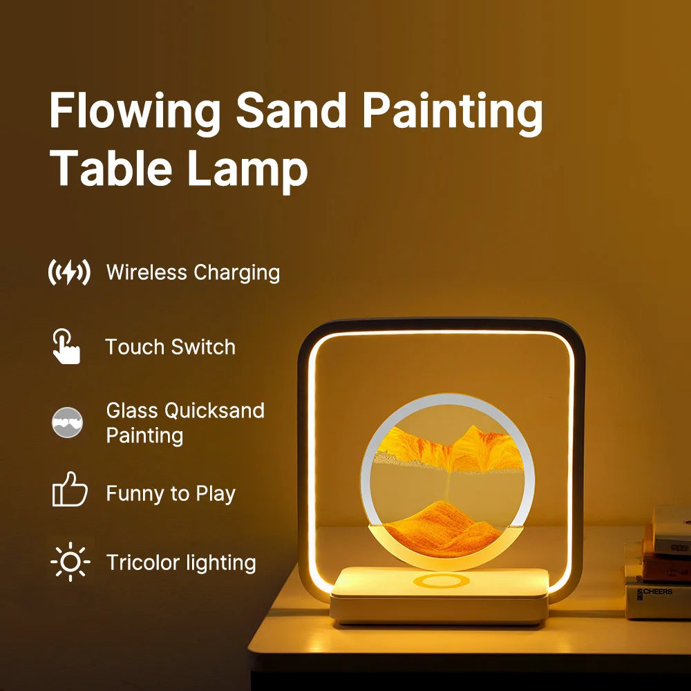 Quicksand Night Light with LED Wireless Charging