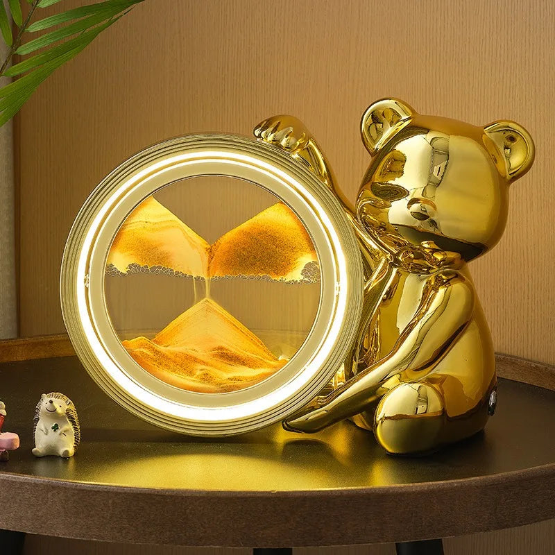 Cute Bear Flowing Sand Decoration Lights