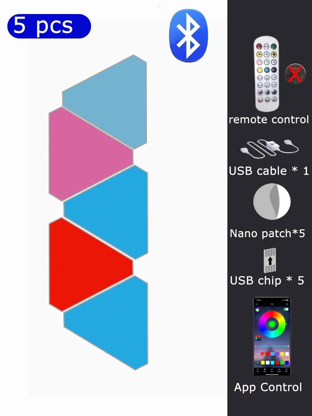 Decorative LED Triangle Quantum Light - APP Controls