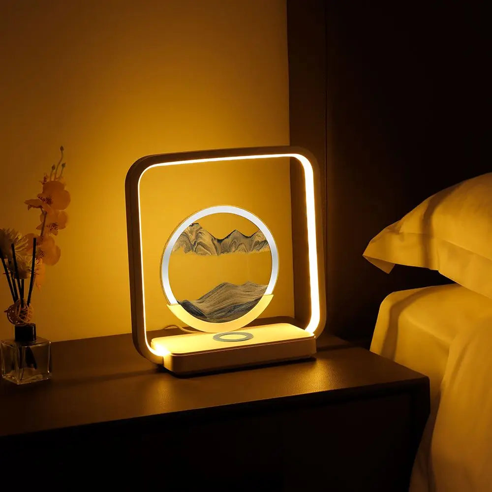 Quicksand Night Light with LED Wireless Charging
