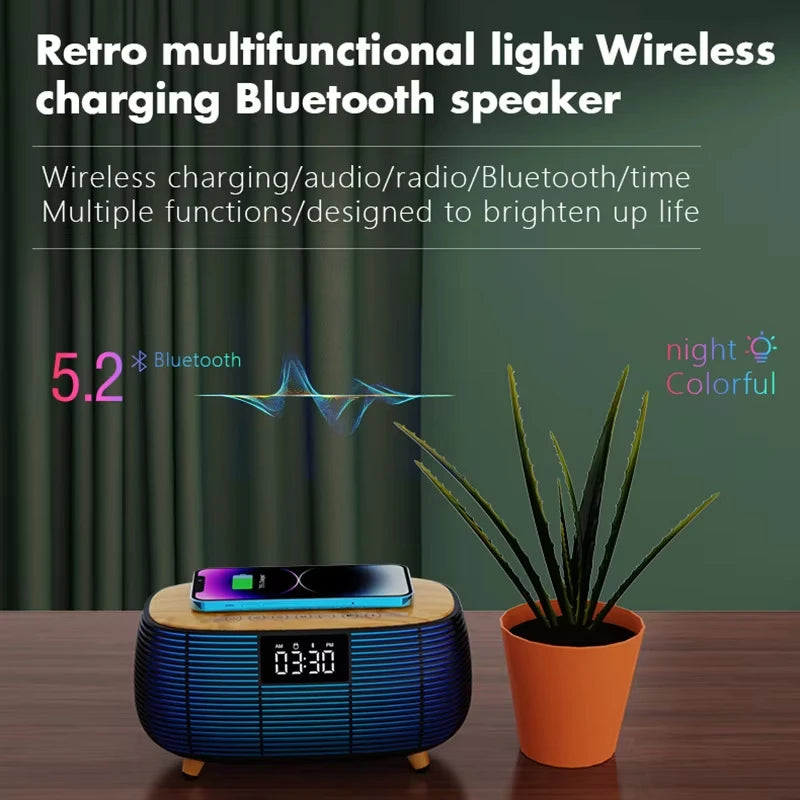 Wireless Charging with Decorative Lighting and BT Speakers