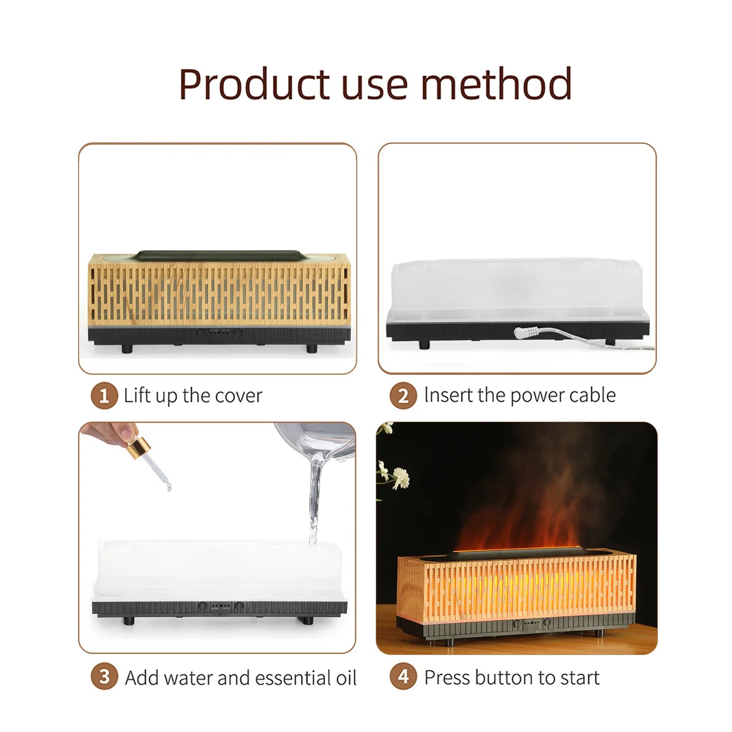 2024 New Fireplace Flame Humidifier - Simulated Flame Aromatherapy Machine