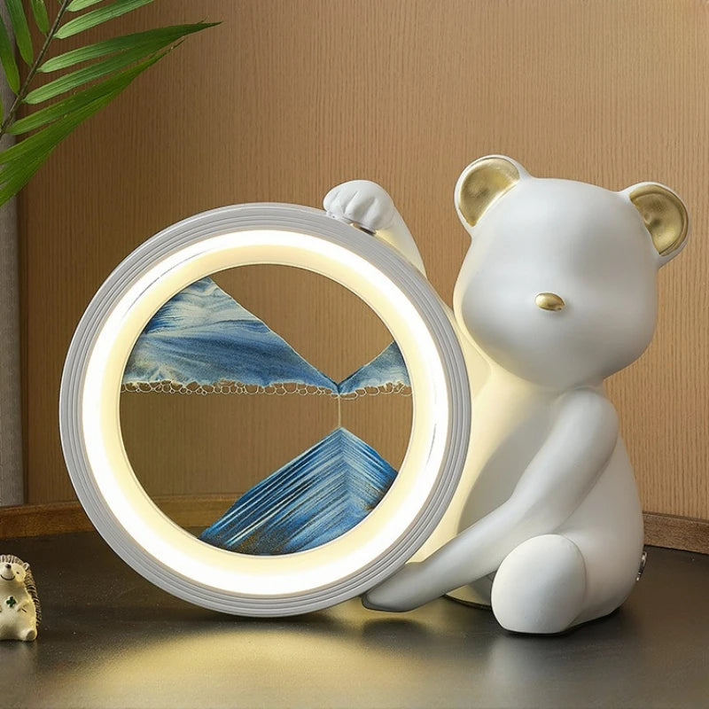 Cute Bear Flowing Sand Decoration Lights