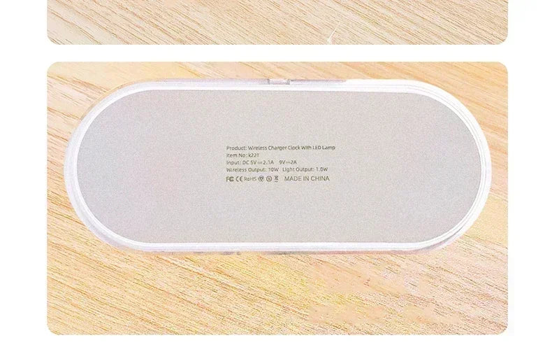 Wireless Charger with 360° Rotate Clock Alarm