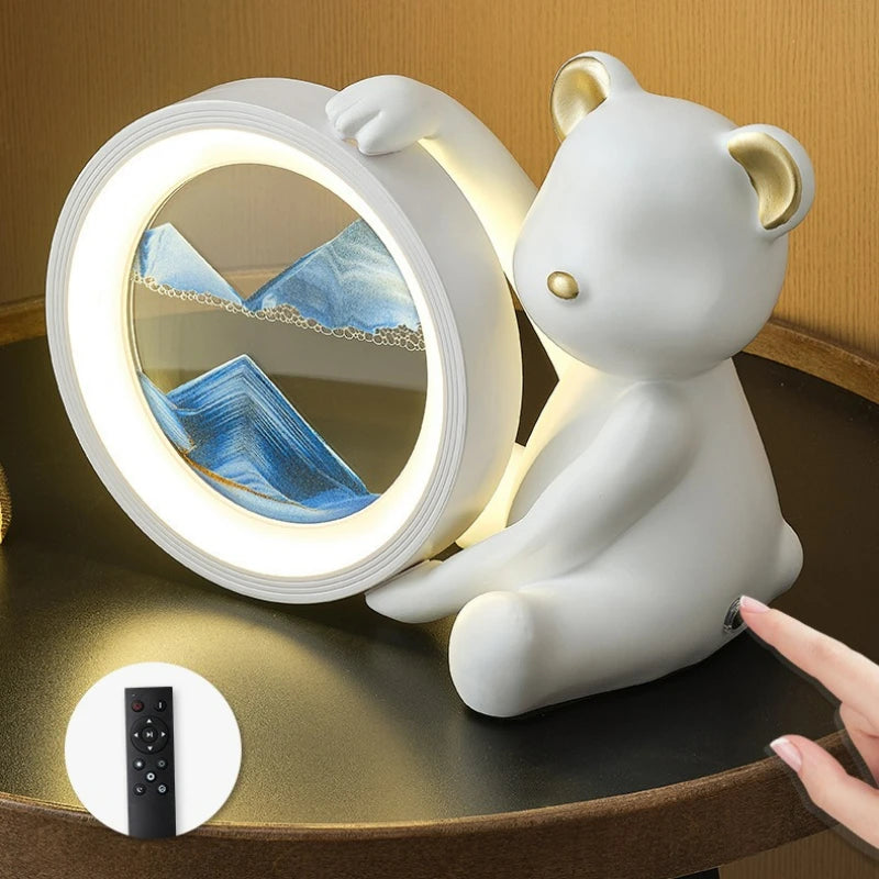 Cute Bear Flowing Sand Decoration Lights