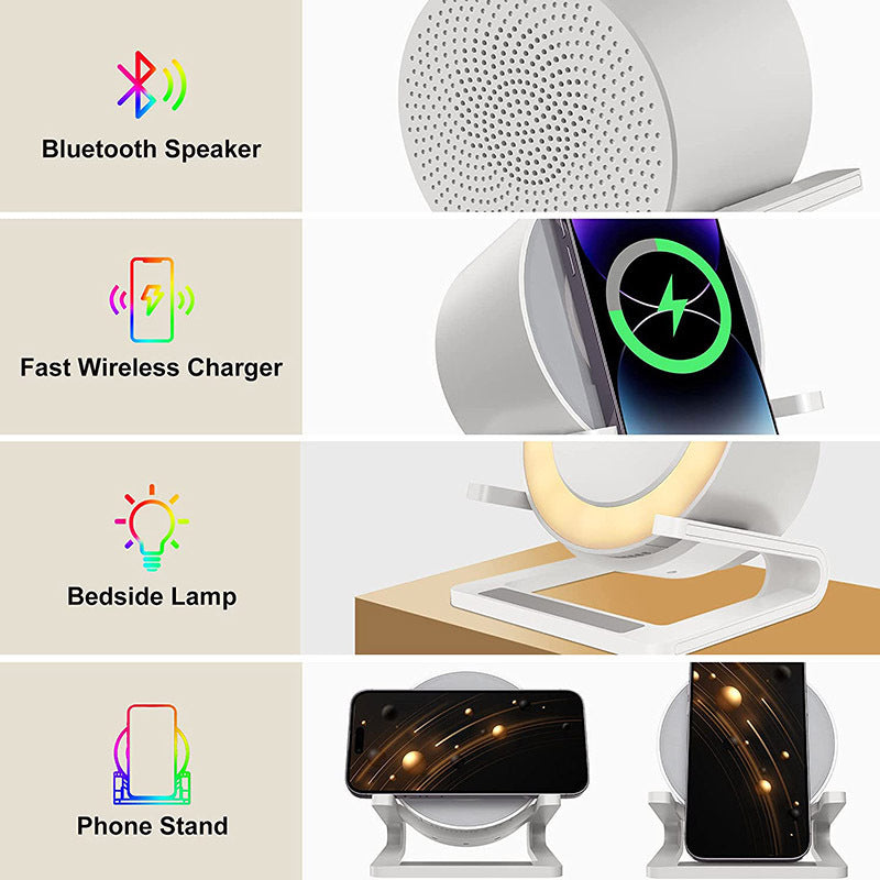 Wireless Charging || Multifunctional || Night Lamp RGB || Bluetooth Speaker