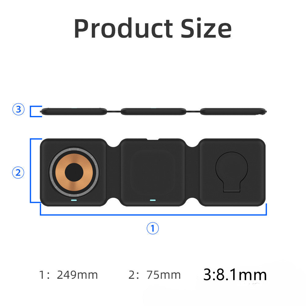 Wireless Charger || Multifunction || Magnetic || Folding 3-in-1