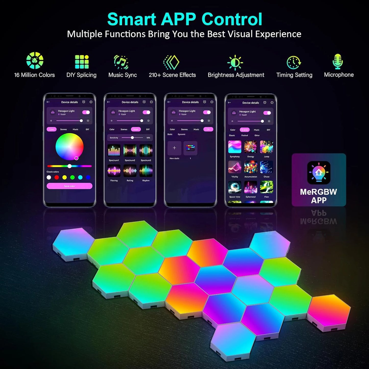 Hexagon Lights - RGB Panel - Smart APP - Music Sync