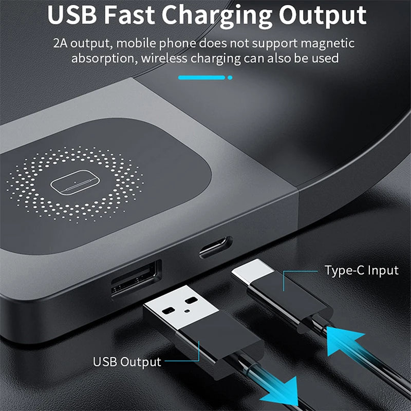 4 in 1 Metal Shell Wireless Charger for iPhone
