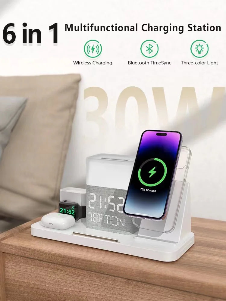 7 in 1 Wireless Charging Station with Dual iPhone Fast Charger