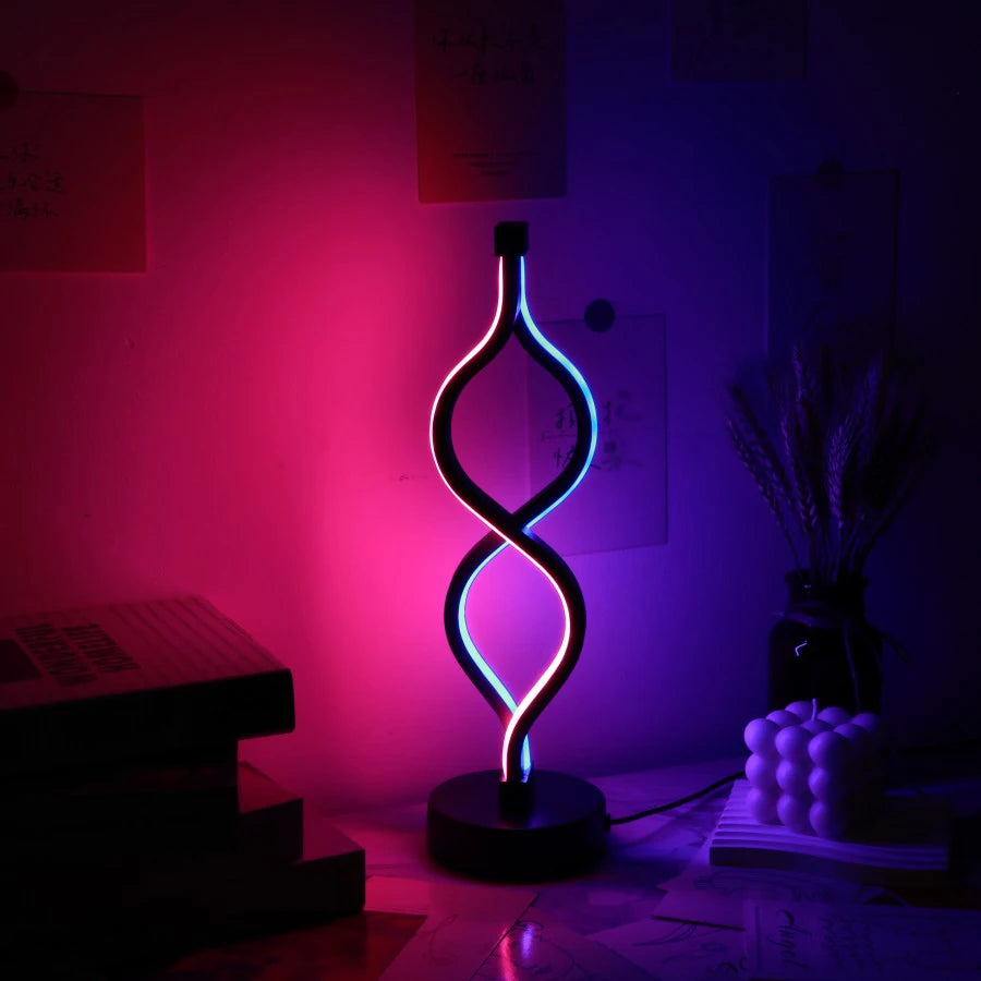 Creative Twist Shape Purple USB Desk Lamp