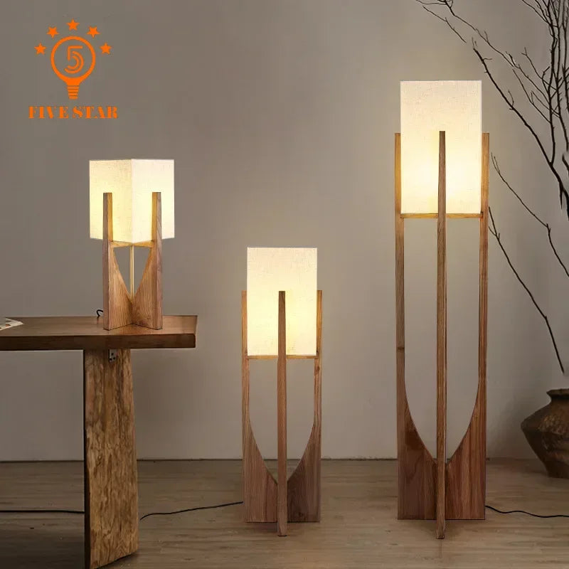 Nordic Designer Floor Lamps Solid Wooden