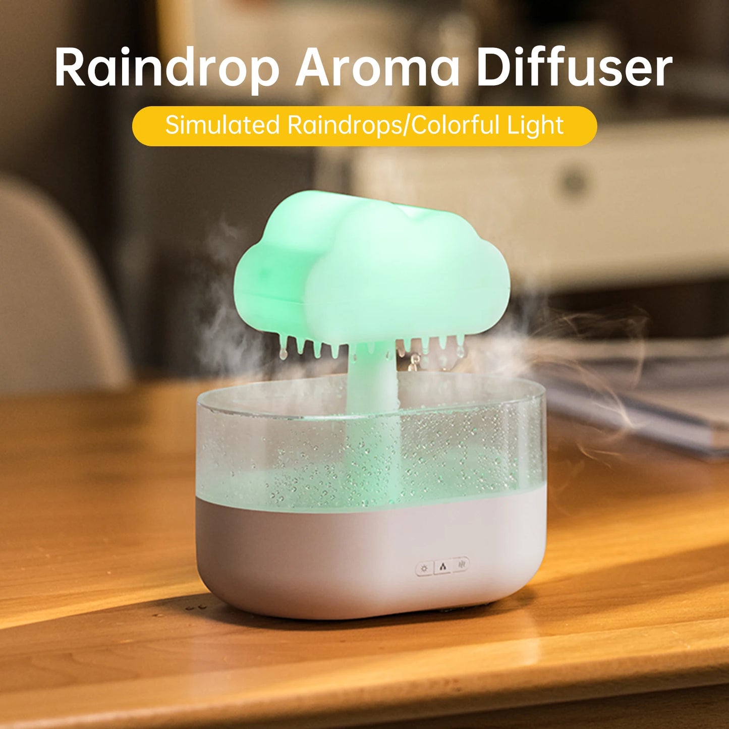 Rain Cloud Humidifier - Essential Oils Aroma Diffuser - Colorful Night Light