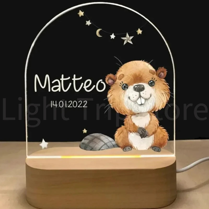 Personalized Baby Birth Night Light