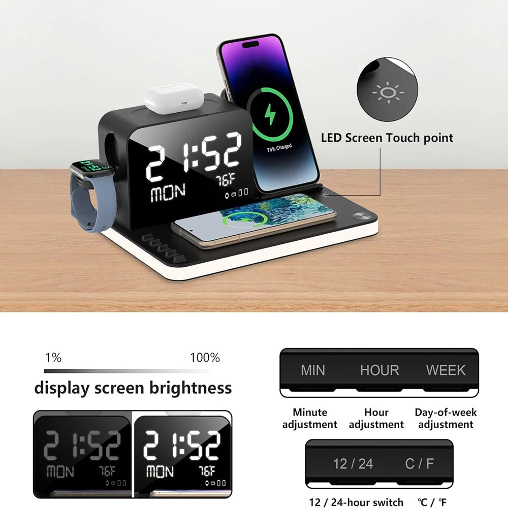 Dual iPhone Wireless Charging Station 7 in 1