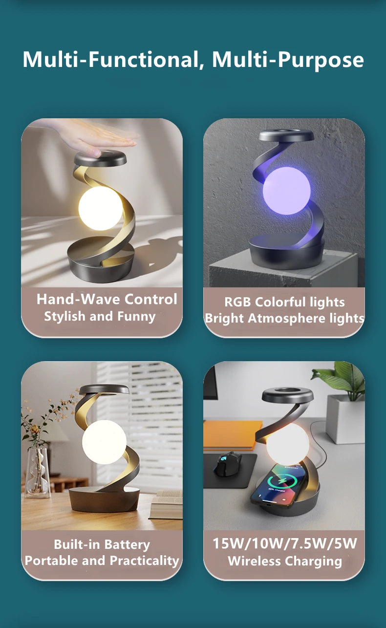 Creative Table Lamp with 15W Wireless Charger