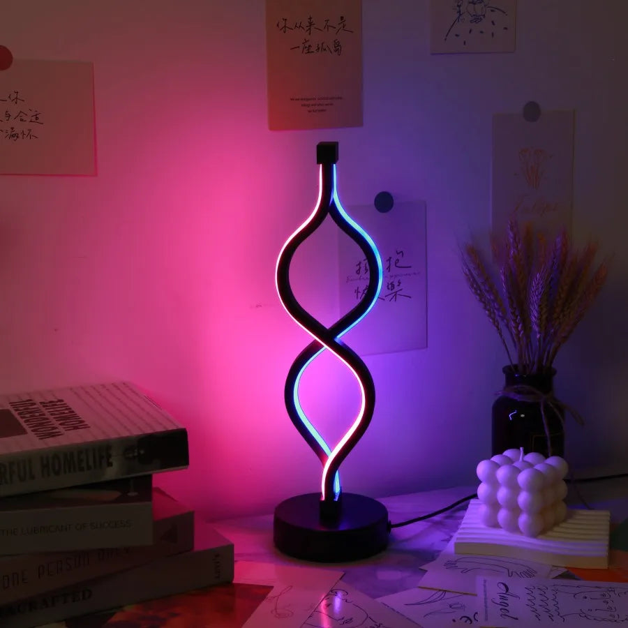 Creative Twist Shape Purple USB Desk Lamp