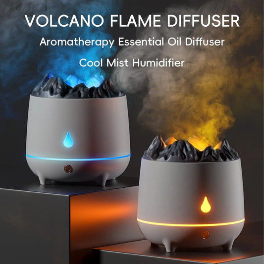 Aromatherapy Machine - Air Humidifier - USB Smart Volcano Flame Essential Oil Diffuser