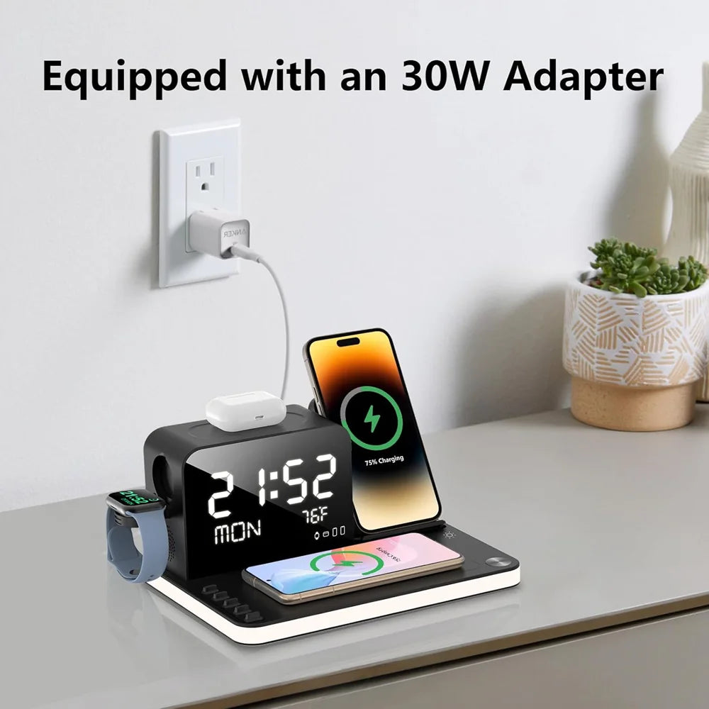 Dual iPhone Wireless Charging Station 7 in 1