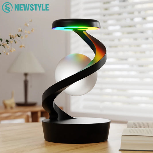 Wireless Charging Rotating Suspension with Decorative LED Lights