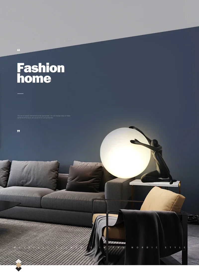 Creative Humanoid Sculpture Led Table Lamp