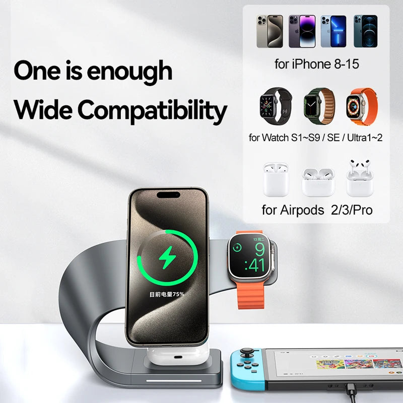 4 in 1 Metal Shell Wireless Charger for iPhone