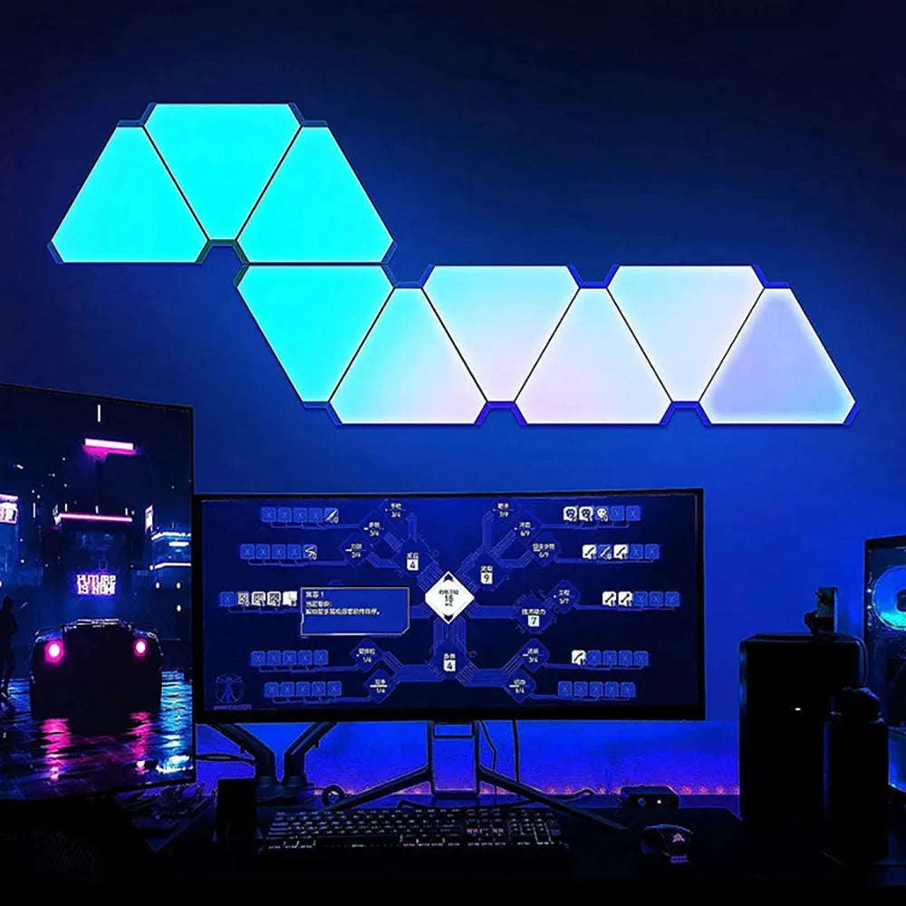 Home RGB Wall Lamp LED Triangle APP Control Quantum Light Suitable For TV Background, Game Room Decoration, Night Light