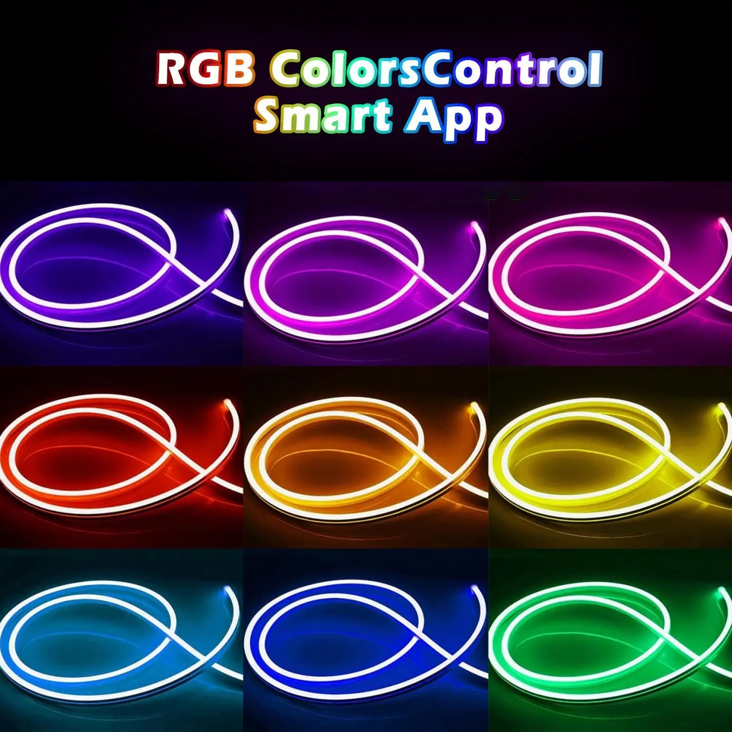 Flexible Led Neon RGB Rope Light - Music Sync - App Control