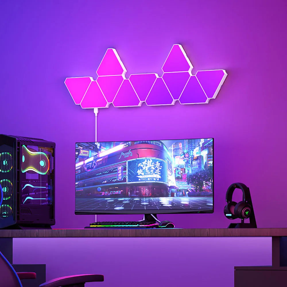 LED Triangular Quantum Lamp- RGB - Rhythm Background Light