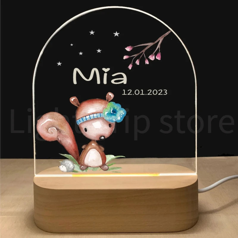 Personalized Baby Birth Night Light