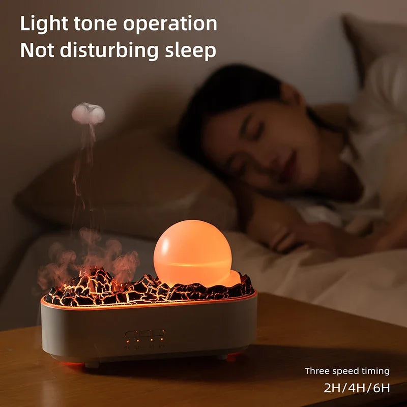 3D Simulation Flame Crystal - Volcano Humidifier & Aromatherapy