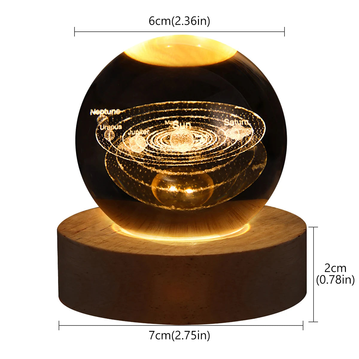 USB LED night light - Galaxy Crystal Ball lamp