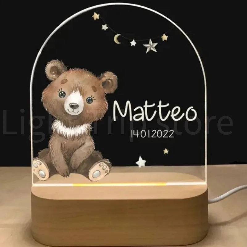 Personalized Baby Birth Night Light