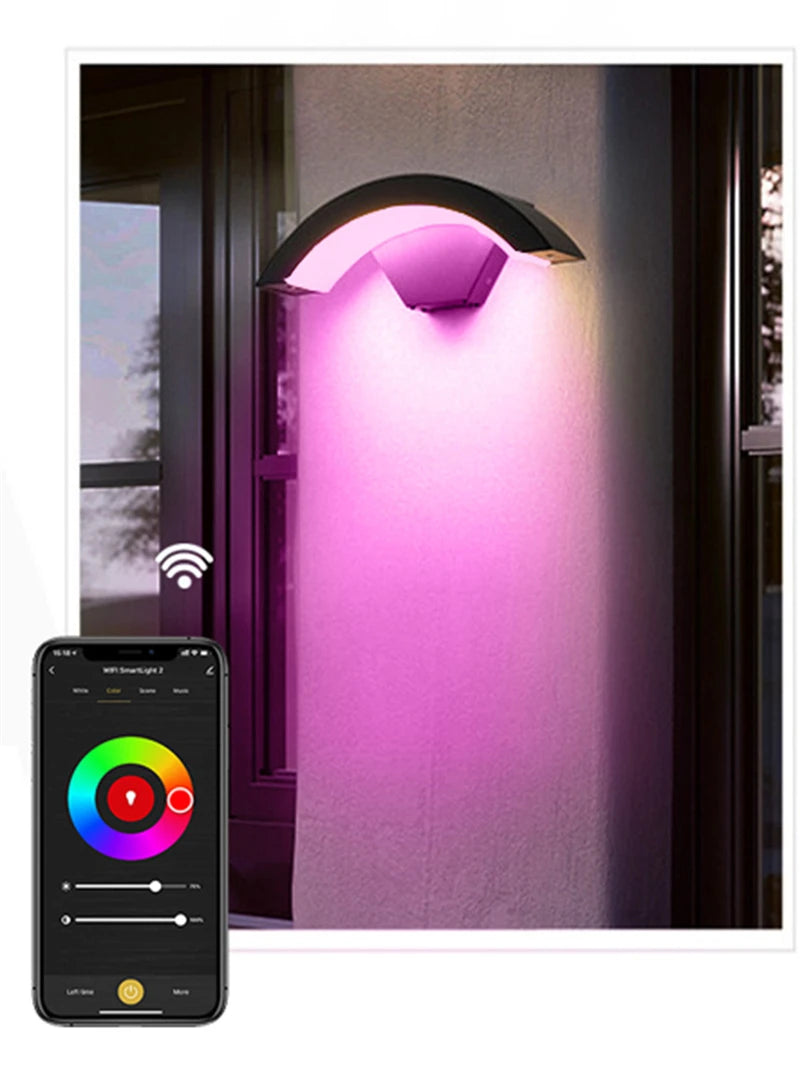 WIFI Outdoor LED Wall Lamp - Waterproof - APP - RGB Dimming