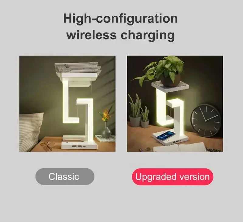 Anti Gravity LED Night Light with Wireless Charger Pad Stand