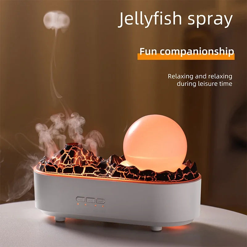 3D Simulation Flame Crystal - Volcano Humidifier & Aromatherapy