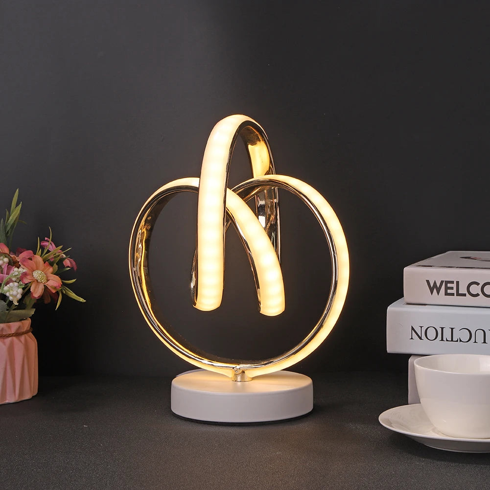 Modern Spiral LED Table Lamp Decor