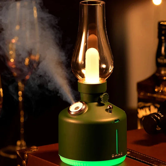 Retro Lamp Air Humidifier - USB Rechargeable - 7 Colour Lights