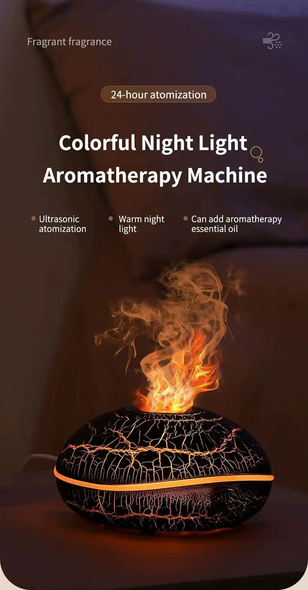 Colorful Simulation Flame Aromatherapy Machine