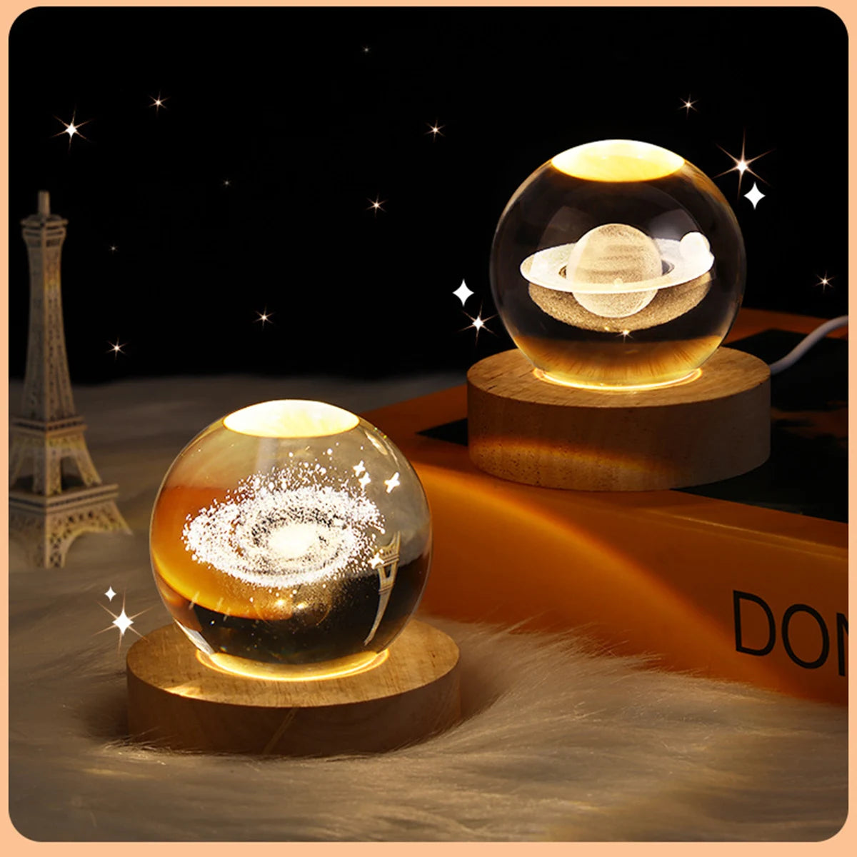 USB LED night light - Galaxy Crystal Ball lamp