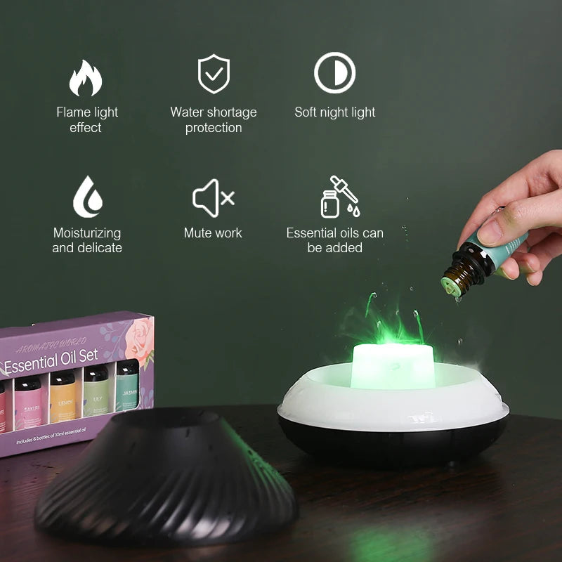 Volcanic Aroma Diffuser - USB - Flame Night Light