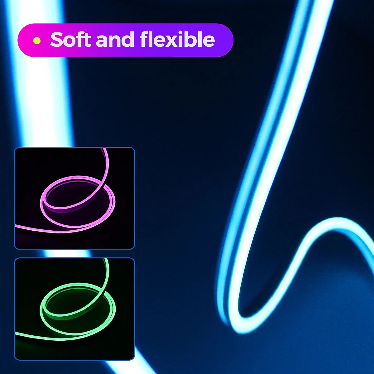 Flexible Led Neon RGB Rope Light - Music Sync - App Control