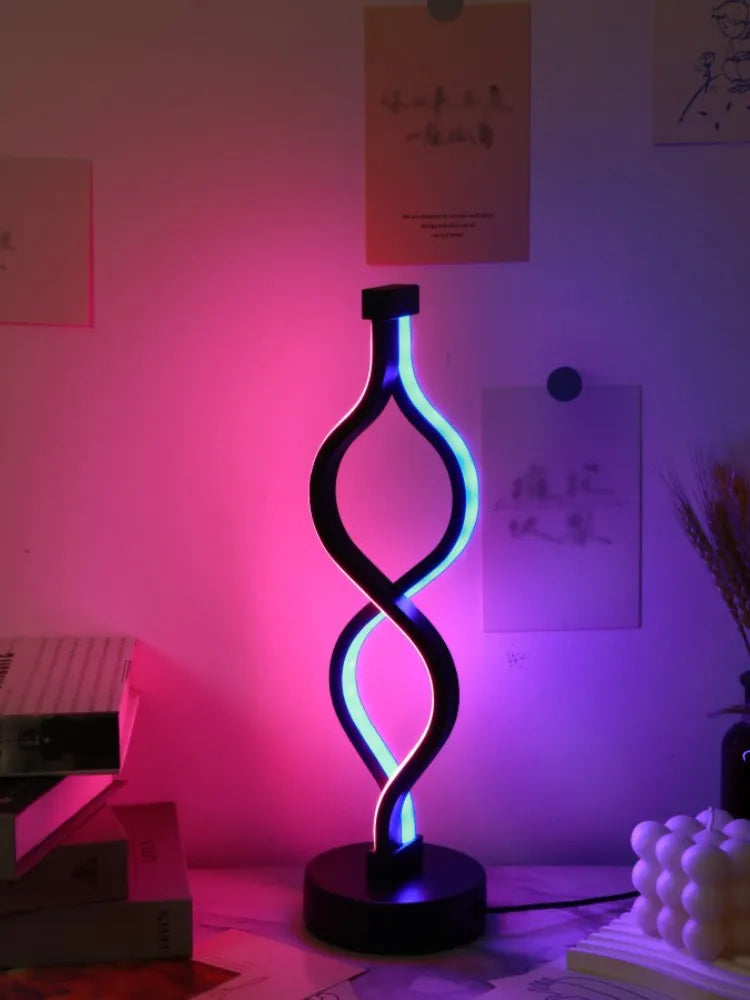 Creative Twist Shape Purple USB Desk Lamp