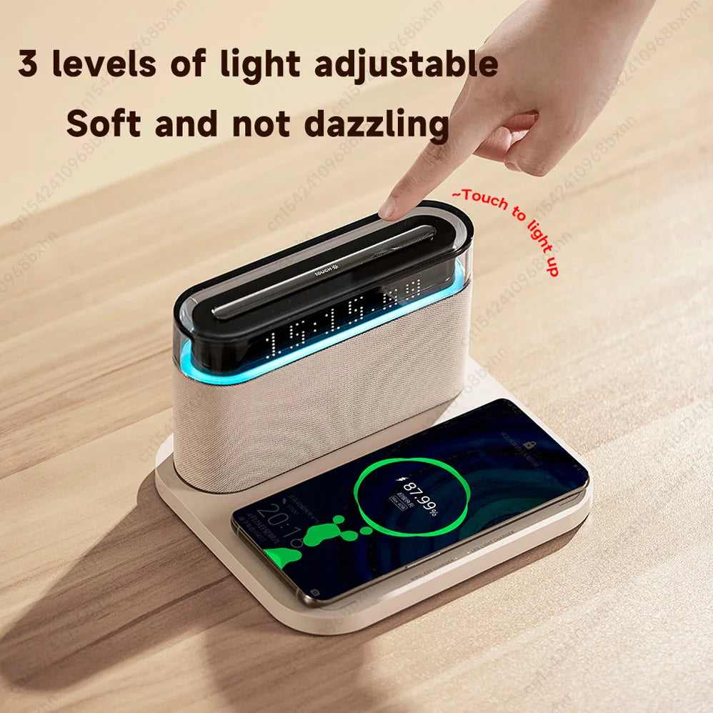 Multifunction Qi Wireless Charger - Ambient Light - Alarm Clock - Speaker