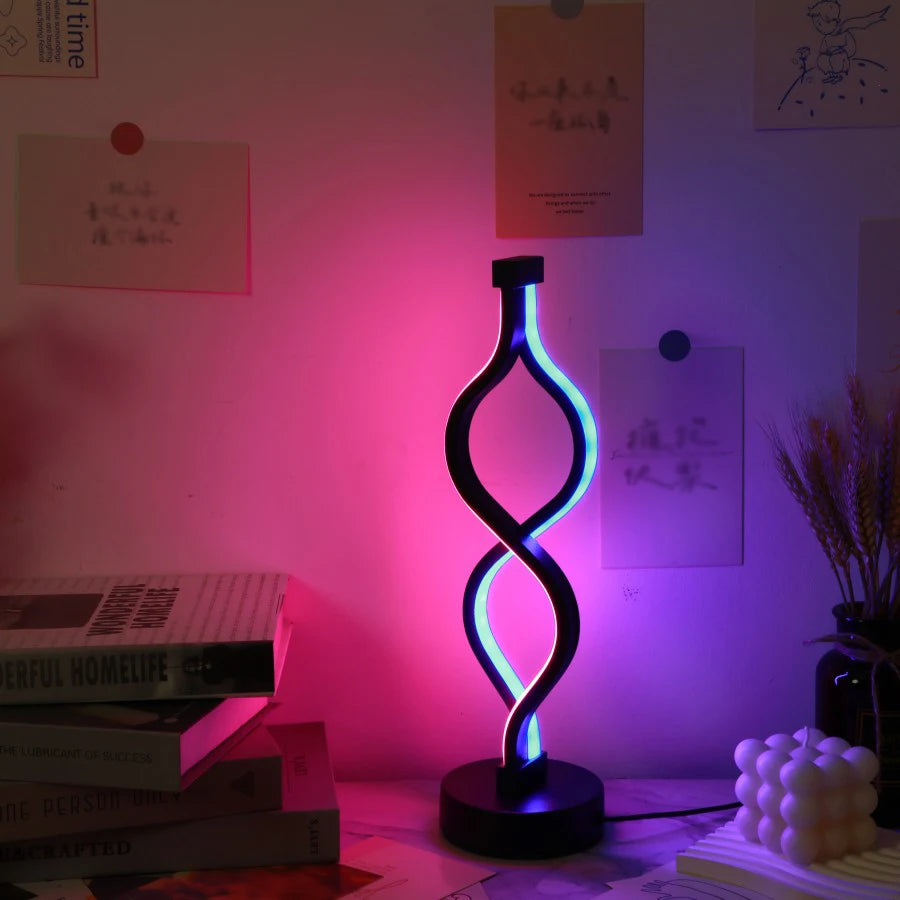 Creative Twist Shape Purple USB Desk Lamp