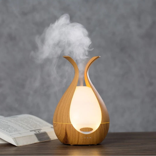 Mini Diffuser Flame Wood Grain Aromatherapy Machine