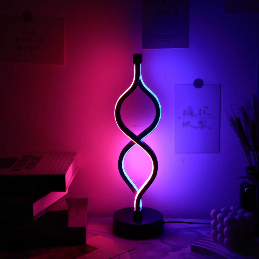 Creative Twist Shape Purple USB Desk Lamp