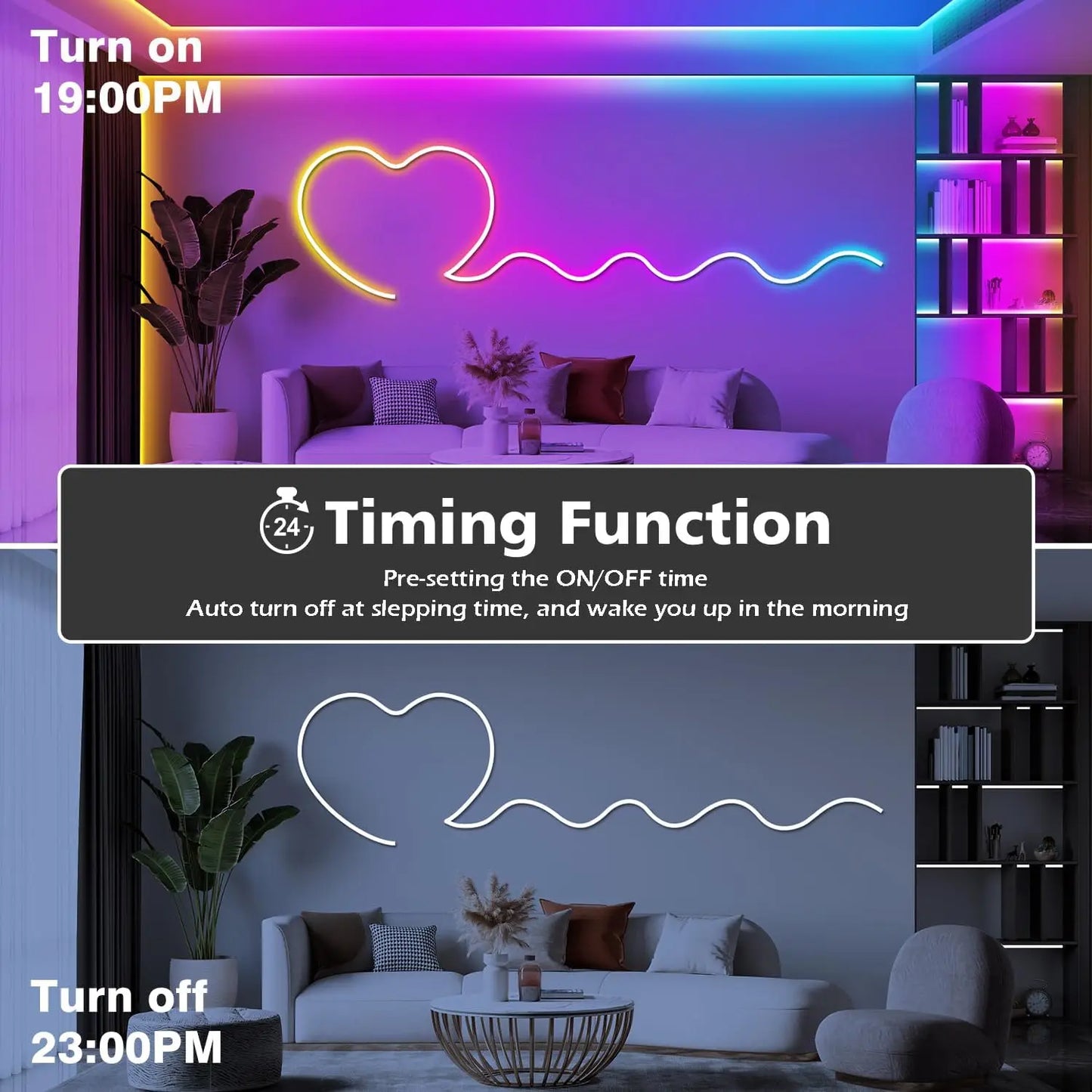 Flexible Led Neon RGB Rope Light - Music Sync - App Control